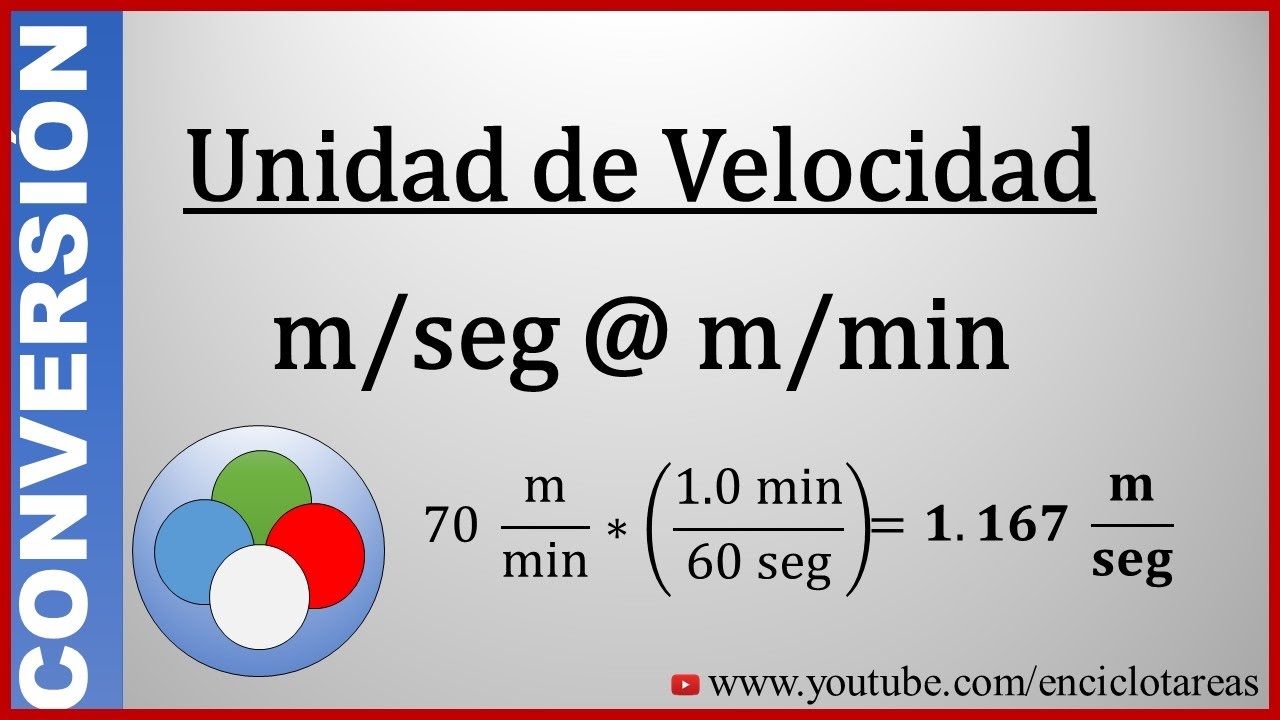 Convertir metros por segundos a metros por minutos (m/seg a m/min