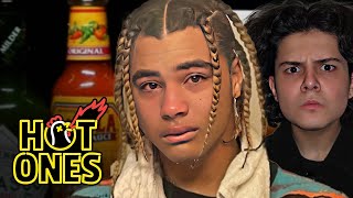24kGoldn Throws Up While Eating Spicy Wings | Hot Ones