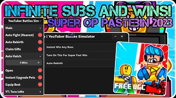 [FREE VALK] YouTuber Battles Simulator Script Pastebin 2023 | [Mobile/PC] (Roblox)