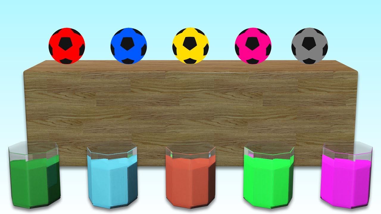 Learn Colors With Soccer Balls For Children Toddlers Babies 3d Balls Changing Colors YouTube