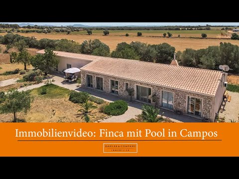 Immobilienvideo: Attraktive Finca mit großem Pool zwischen Sa Rápita und Campos