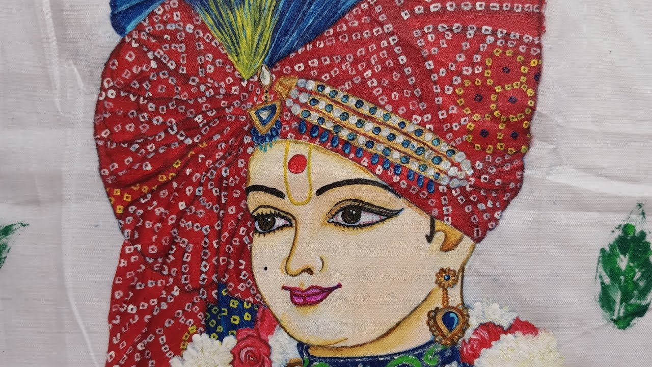 Swaminarayan bhagwan fabric painting| स्वामीनारायण फेब्रिक पेंटिंग 