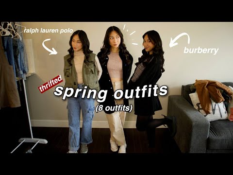 🌸Spring Outfit Ideas || how to style thrifted clothes in Vancouver BC ...