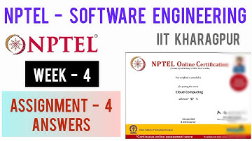 Software Engineering NPTEL Assignment 4 Answers Week 4 Answers Quiz 4 solutions by IIT Kharagpur
