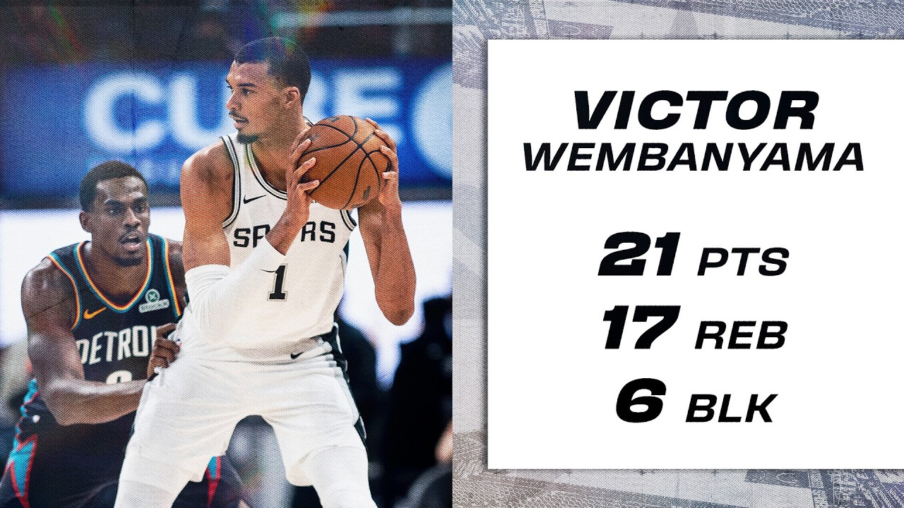 Victor Wembanyama Tallies SIX BLOCKS in Win vs Detroit!