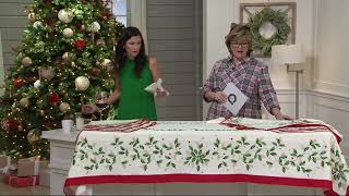 Lenox Holiday Table Cloth and Napkin Set on QVC