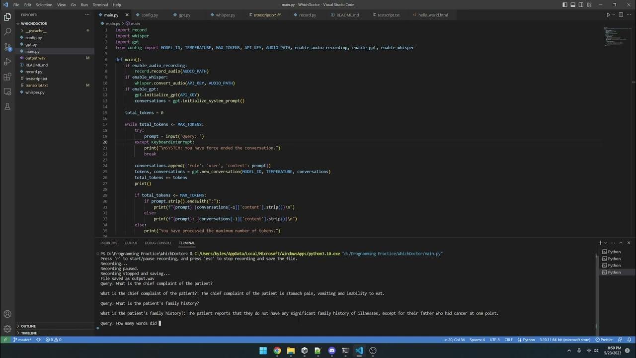 Open Source Demo of WhichDoctor Backend using OpenAI Whisper, GPT, and ...