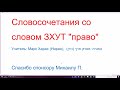 1350. Словосочетания со словом ЗХУТ "право". Права человека на иврите. Право и свобода