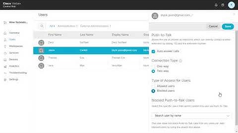 Cisco control hub - Push to talk