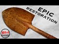 Old Rusty Shovel Restoration || Woodworking, Metalworking & Metal Etching