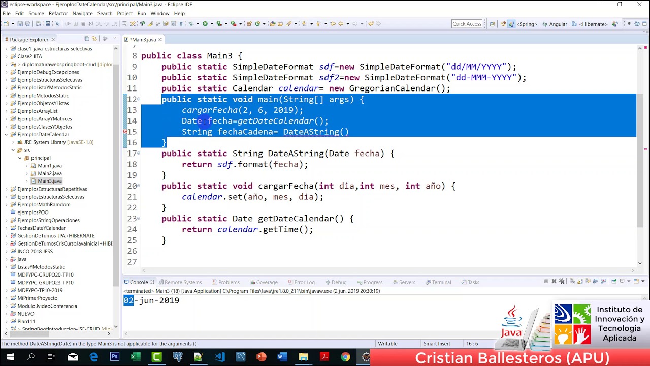 Clase Date SimpleDateFormat y Calendar manejo de fechas en JAVA PARTE 2/3