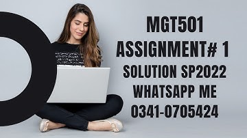 MGT501 Assignment 1 sp2022 mgt501