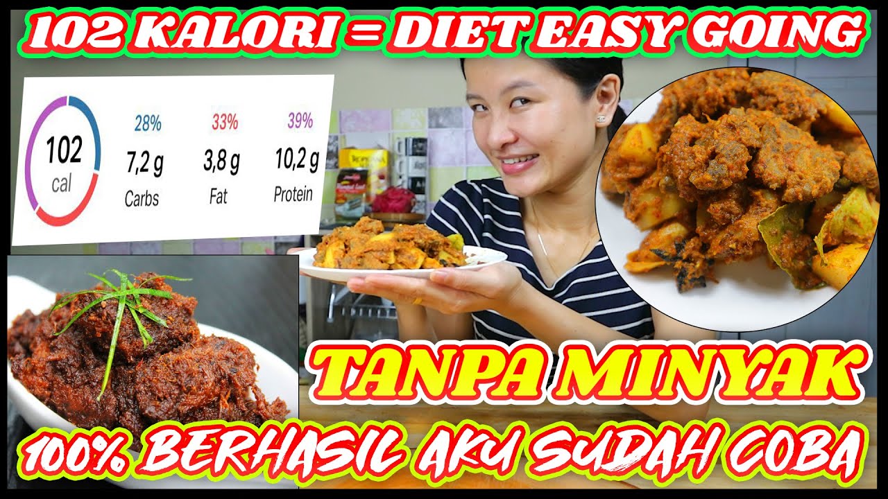 RESEP RENDANG DIET TANPA MINYAK SUPER RENDAH KALORI | HANYA 100 KALORI ...
