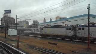 Amtrak Double Header Aem-7 951 Bypasses Hunters Point Avenue Station With K5La Horn Blow