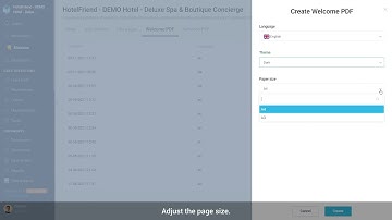 How to create a Welcome PDF in the HotelFriend System
