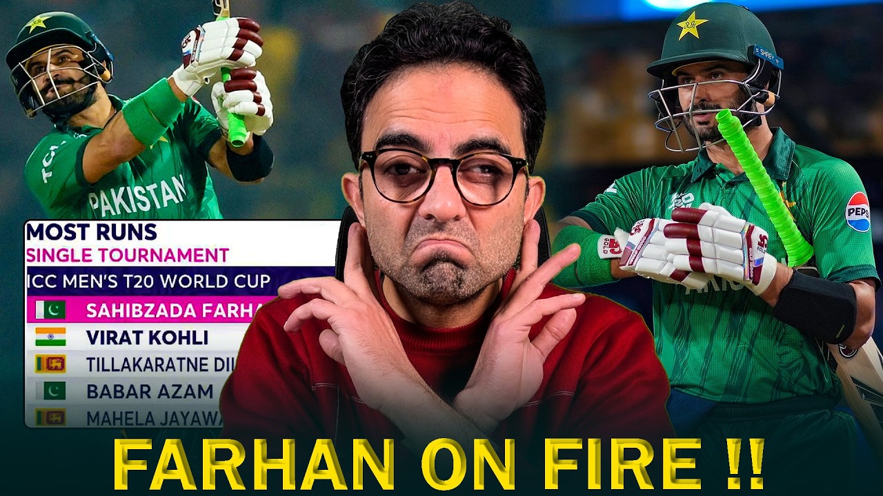 Sahibzada Farhan surpasses Virat Kohli for most runs at a T20 World Cup!