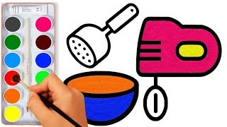 Kitchen Utensils Coloring Pages For Childrens | Learn Colors screenshot 3