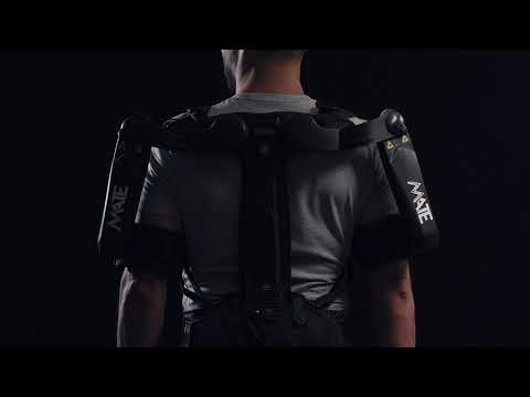 Comau MATE-XT, the new ruggedized yet lightweight exoskeleton.