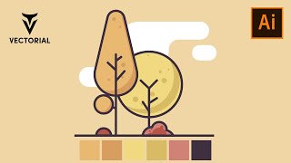 Tree tutorial in Adobe Illustrator 2020