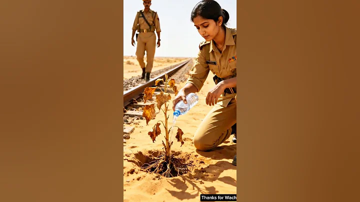 Lady Soldier saved the guava tree from drying up by watering it 😭 #ai #plants #save #watering