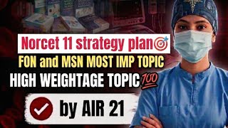 AIIMS NORCET STRATEGY PLAN🎯| NORCET 2026 Prepration | FON & MSN MOST IMP. TOPICS💯