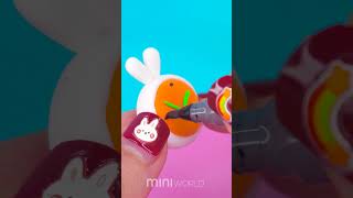 Mini Bunny Clock - DIY Miniature for Dollhouse Barbie #Shorts #diyminiature  #satisfying