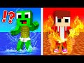 LAVA JJ vs WATER Mikey Survival Battle Challenge in Minecraft - Maizen