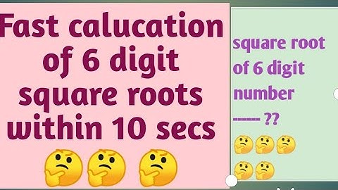 Fast calculation / easy trick for 6 digit square root 🤔