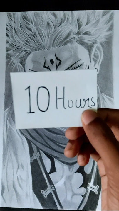 5min vs 1hr vs 10hr drawing challenge|drawing sukuna #sketch #drawing #anime #art #shorts #jjk#gojo