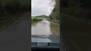 Storm Babet - Flooding A4388 - Forden to Montgomery - 21st Oct 2023