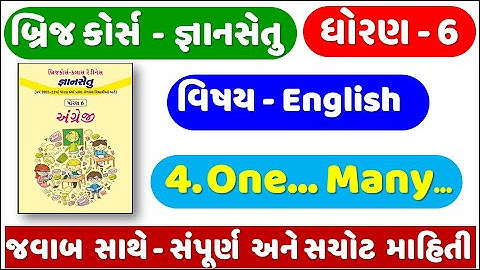 gyan setu | STD 6 English | bridge course | std 6 english ch 4 One Many | ધોરણ 6 અંગ્રેજી | unit 4