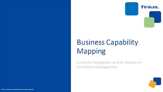 Webinar Recording - Business Capability Mapping
