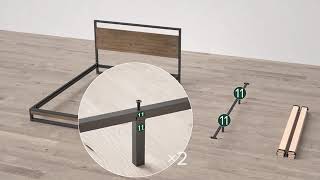 Zinus | Suzanne Metal & Wood Platform Bed with Headboard Assembly Instructions