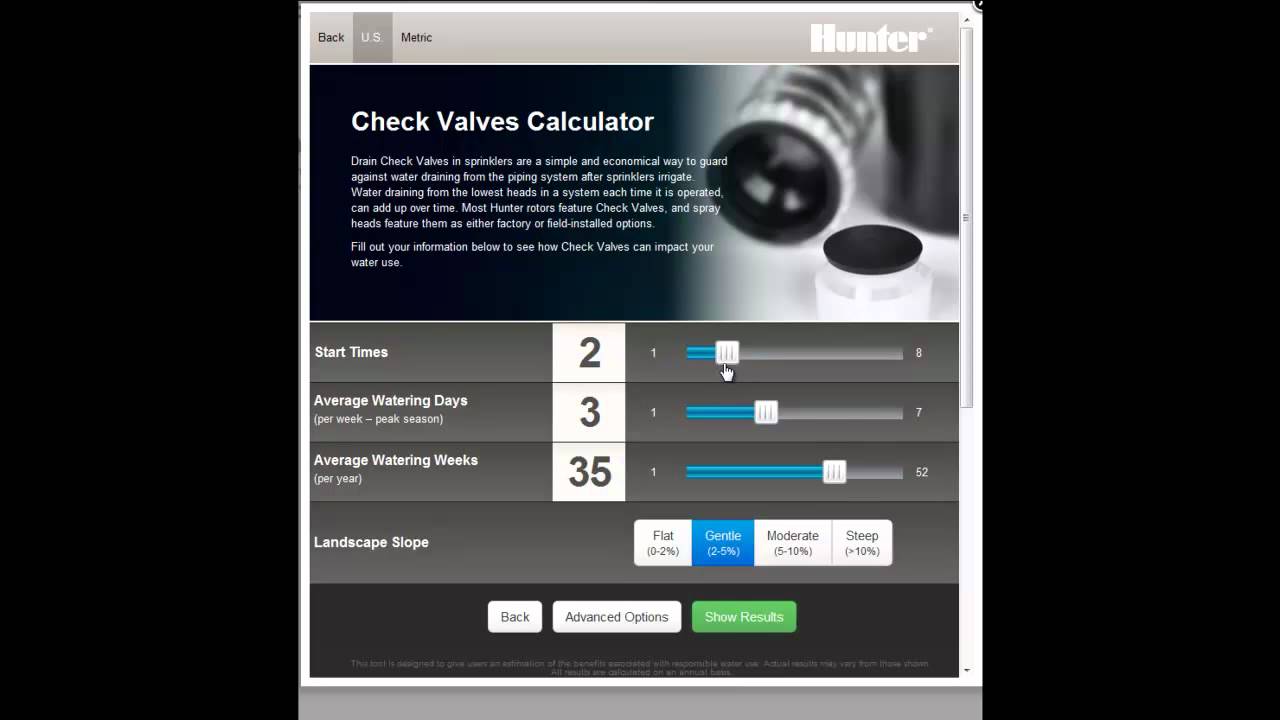 Check Valve Savings Calculator Demonstration
