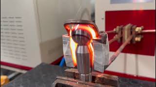 Ball stud single shot induction heating test with 100KW 30-80KHz high frequency induction machine