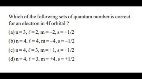 Which of the following set of quantum number is correct for an electron in 4f orbital ll Inorganic