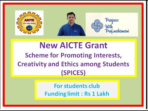 New AICTE Grant | AICTE-SPICES | Financial support for student’s clubs- Progress with Prof.Mahamani
