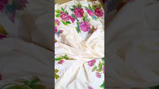 🌸 Peony on Silk Saree 🌸Hand-painted peony flowers on elegant silk ✨18 mach 2026