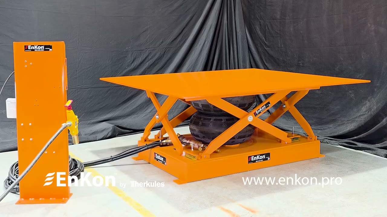 v1716 02 low profile air scissor lift table high annual duty cycle factory 3000 lb capacity