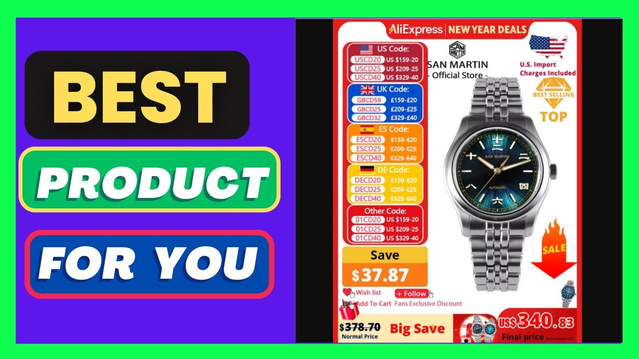 San Martin New 39mm Gada Watch Chinese Style Original