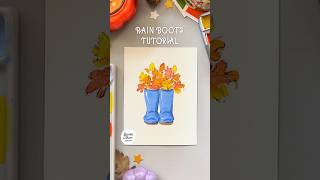 How To Paint Autumn Rain Boots Easy Watercolor Tutorial