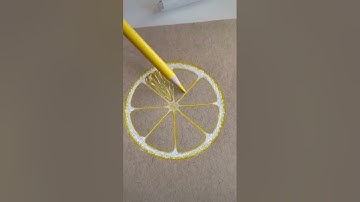 Colored pencils drawing slice of lemon 🍋 #shorts #tutorial