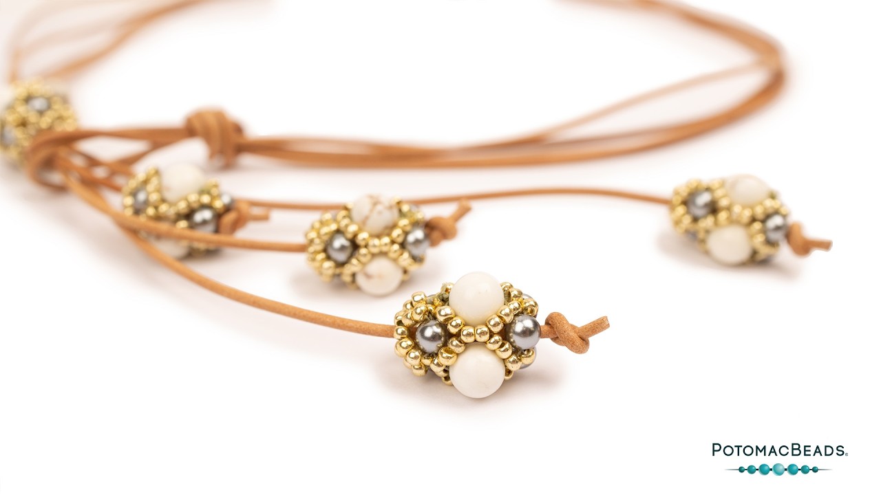 Beaded Bead Lariat Necklace - DIY Jewelry Making Tutorial by PotomacBeads