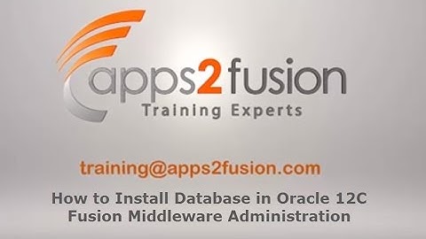 How to Install Database in Oracle 12C Fusion Middleware Administration