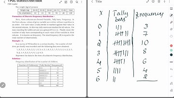 1 puc statistics |5 and 10 marks fixed questions |1 unit test | Tally bar|frequency distribution |