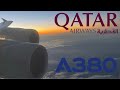 Qatar airbus a380  doha to london heathrow  full flight report