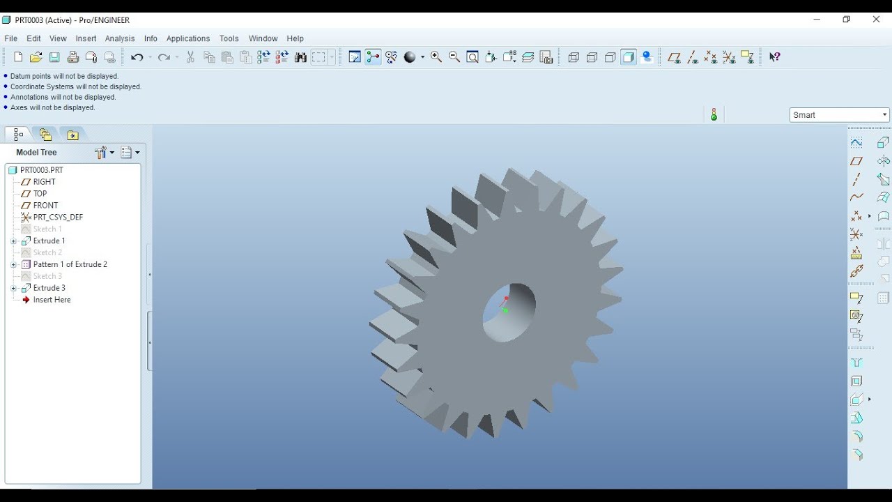 How to make Spur Gear in Pro E 5.0/ Solidwork & Pro E Tutorial - YouTube