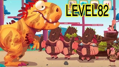 DINO BASH : Dinosaurs vs Cavemen Tower Defense Wars (Level  82, 83) Walkthrough gameplay
