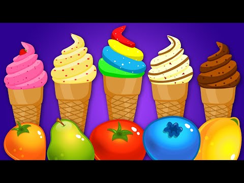 Kidscamp | Ice Cream Soccer Balls Fruits and Shapes For Toddlers | Learning is Fun