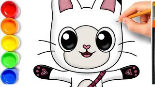 How to Draw Pandy Paws From Gabby's Dollhouse | Gabby's Dollhouse Coloring Pages